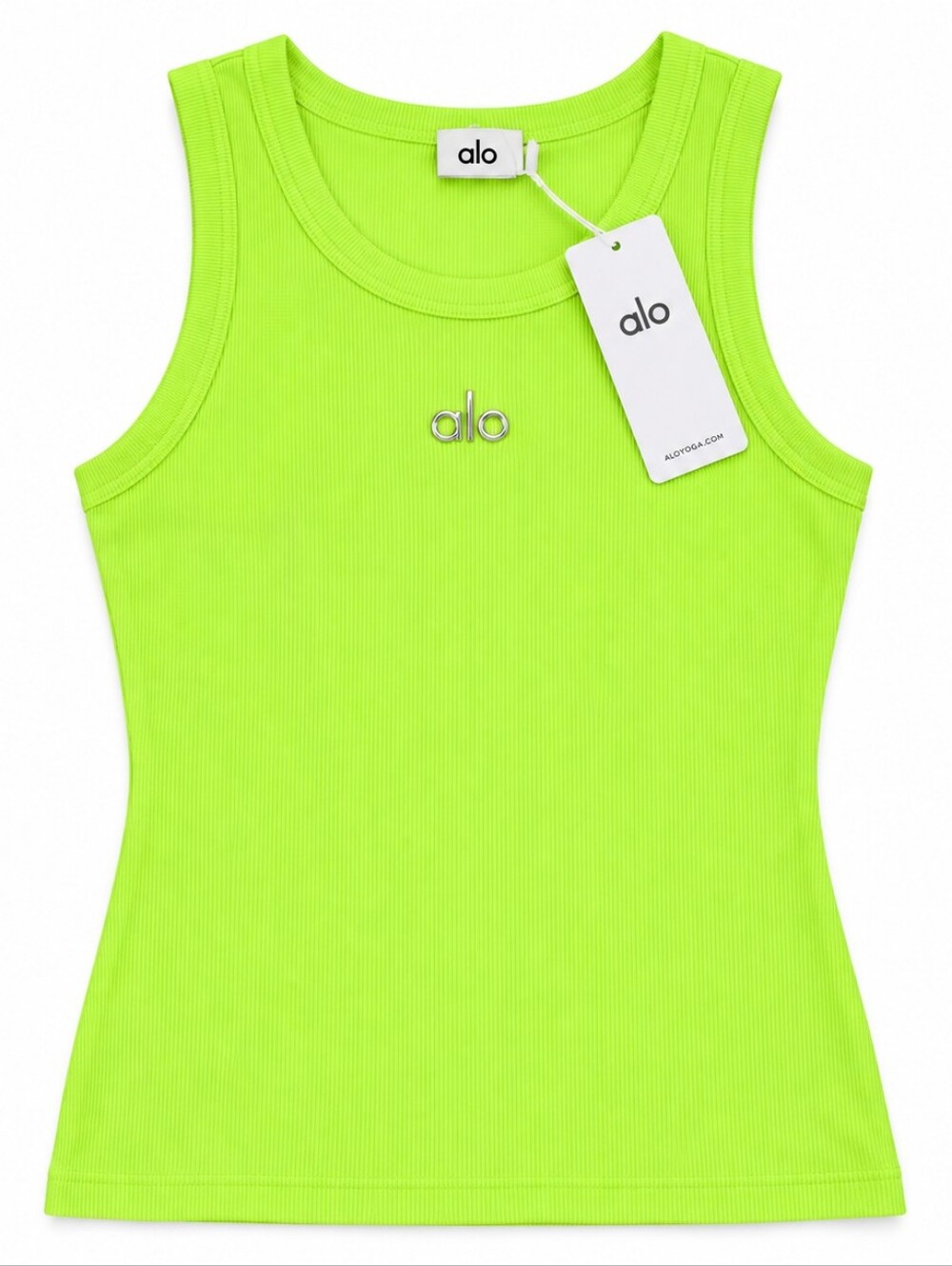 ALO Yoga Neon Lime Ribbed Tank Top